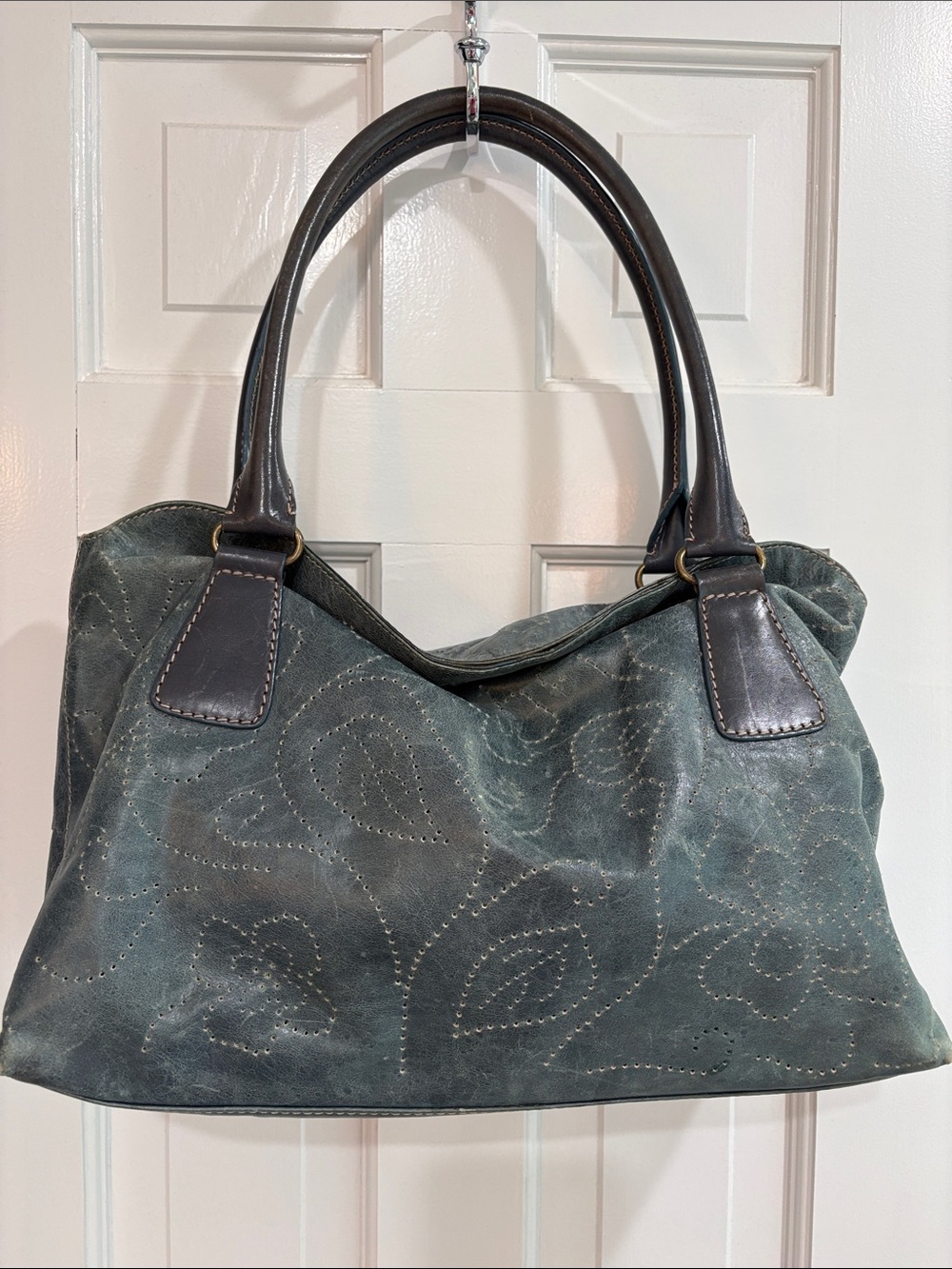 SIGRID OLSEN Blue Leather Shoulder Bag